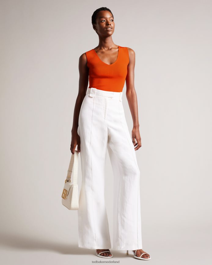 Ted Baker Sarhaa gebreide top bleek oranje kleding vrouwen 6R02N141