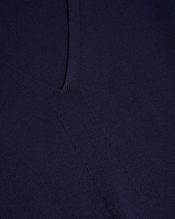 Ted Baker josiiy slim-fit gebreide top met v-hals donkerblauw kleding vrouwen 6R02N179