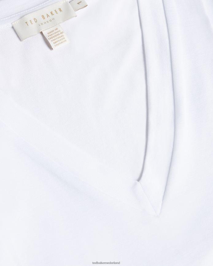Ted Baker Brilyan aansluitende top met v-hals wit kleding vrouwen 6R02N113
