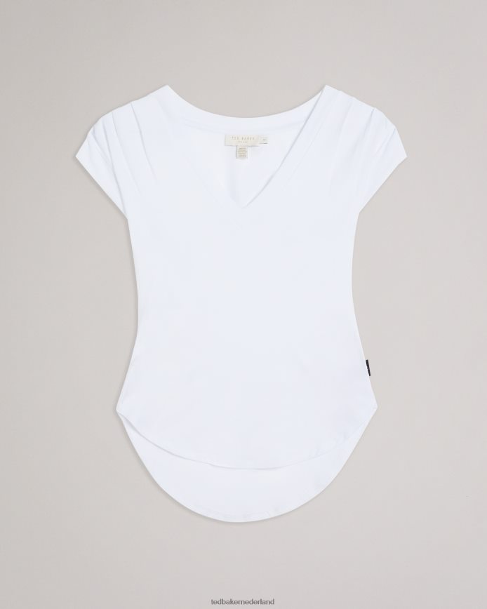 Ted Baker Brilyan aansluitende top met v-hals wit kleding vrouwen 6R02N113