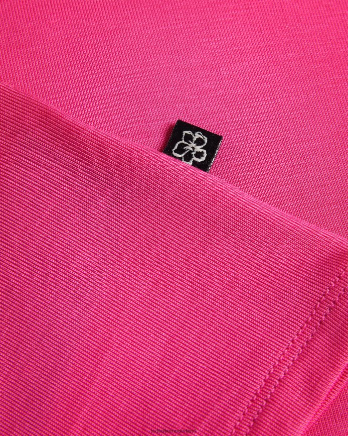 Ted Baker Eloria aansluitende top met gedraaide hals donker roze kleding vrouwen 6R02N54