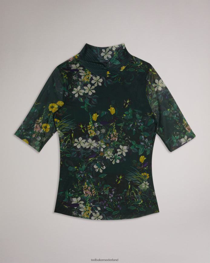 Ted Baker Gorgee mesh-top met hoge hals zwart kleding vrouwen 6R02N315