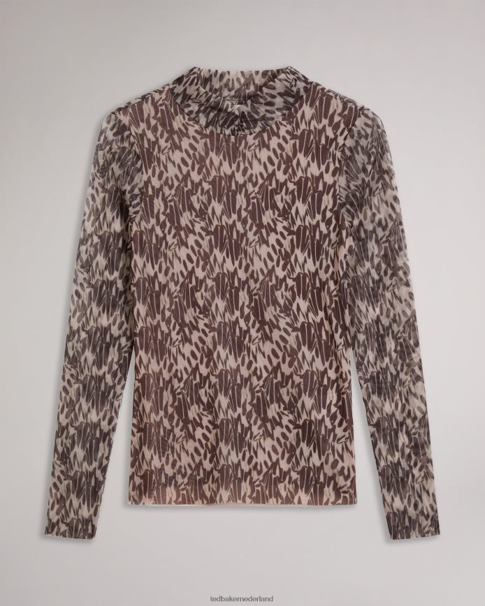 Ted Baker Jumila aansluitende top met hoge hals naakt-roze kleding vrouwen 6R02N104