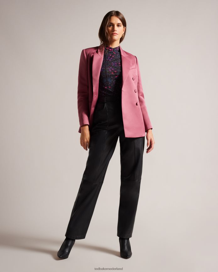 Ted Baker Kamill mesh aansluitende top met hoge hals zwart kleding vrouwen 6R02N73