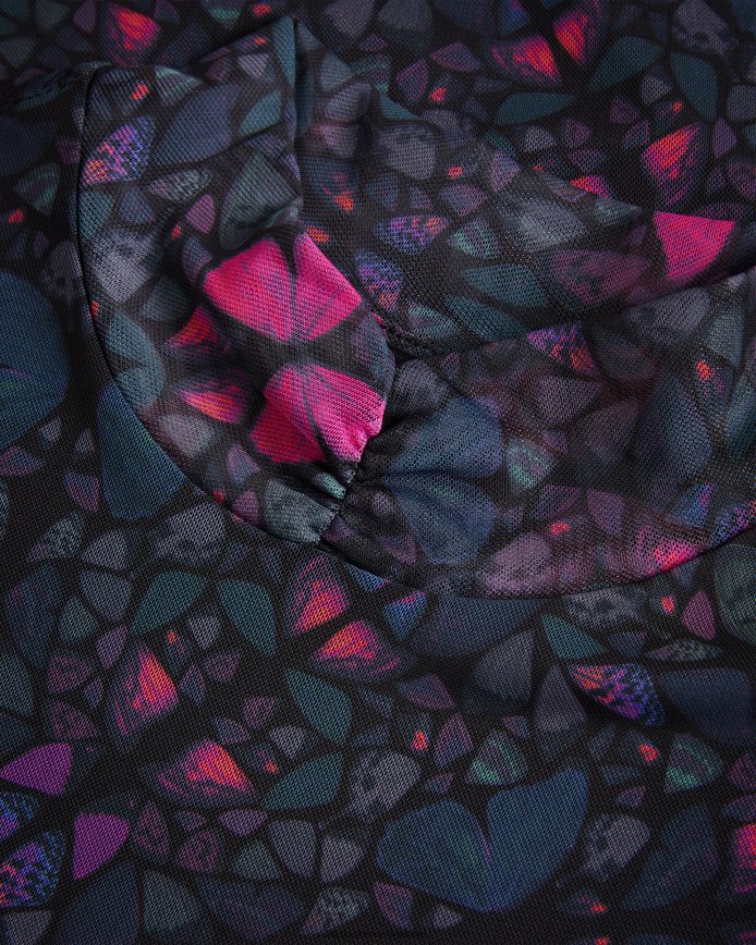 Ted Baker Kamill mesh aansluitende top met hoge hals zwart kleding vrouwen 6R02N73