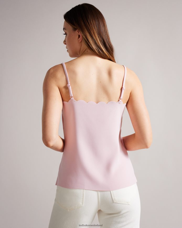 Ted Baker Siina cami-top met geschulpte halslijn donker roze kleding vrouwen 6R02N307