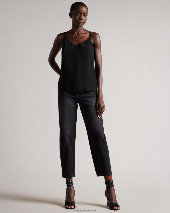 Ted Baker Siina cami-top met geschulpte halslijn zwart kleding vrouwen 6R02N299