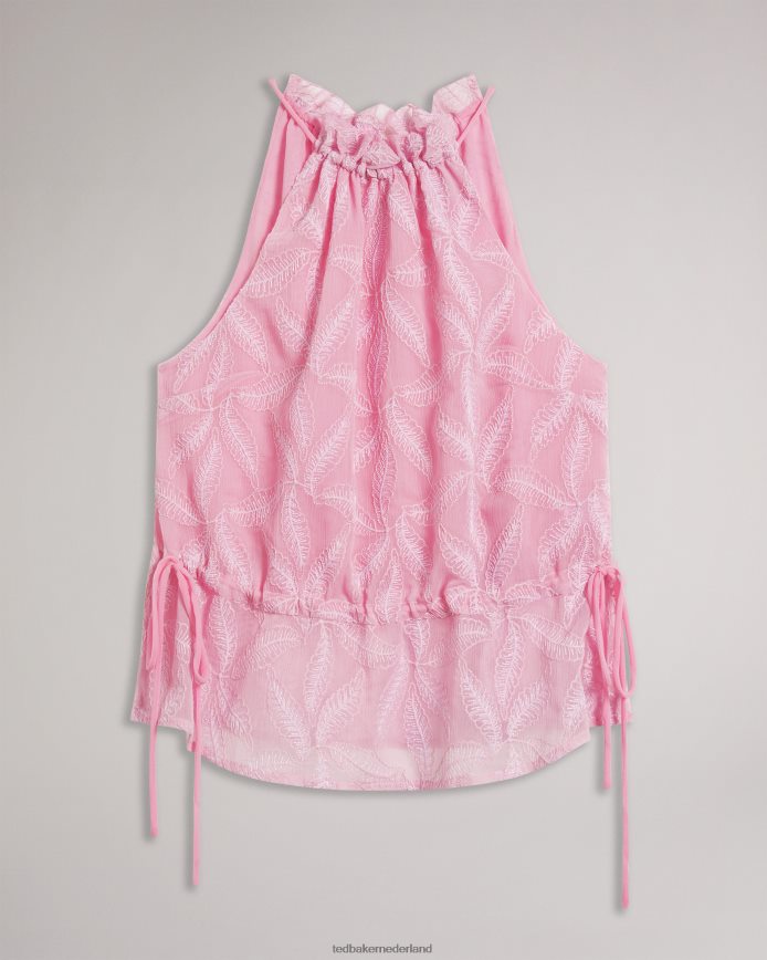 Ted Baker ivieey geborduurde top met halterhals lila kleding vrouwen 6R02N154
