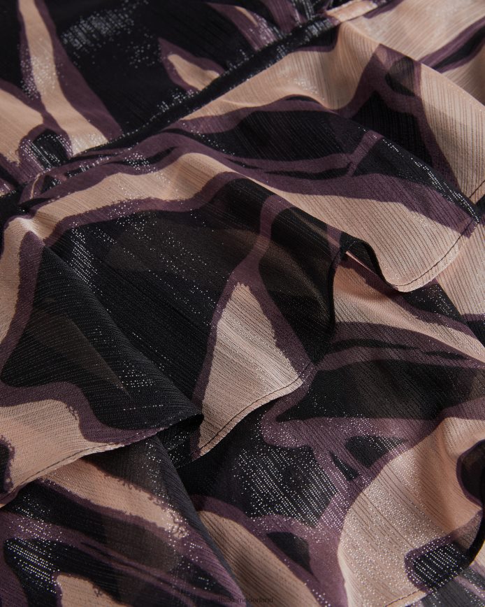 Ted Baker jasmyna top met ruches, v-hals en gestrikte taille zwart kleding vrouwen 6R02N48