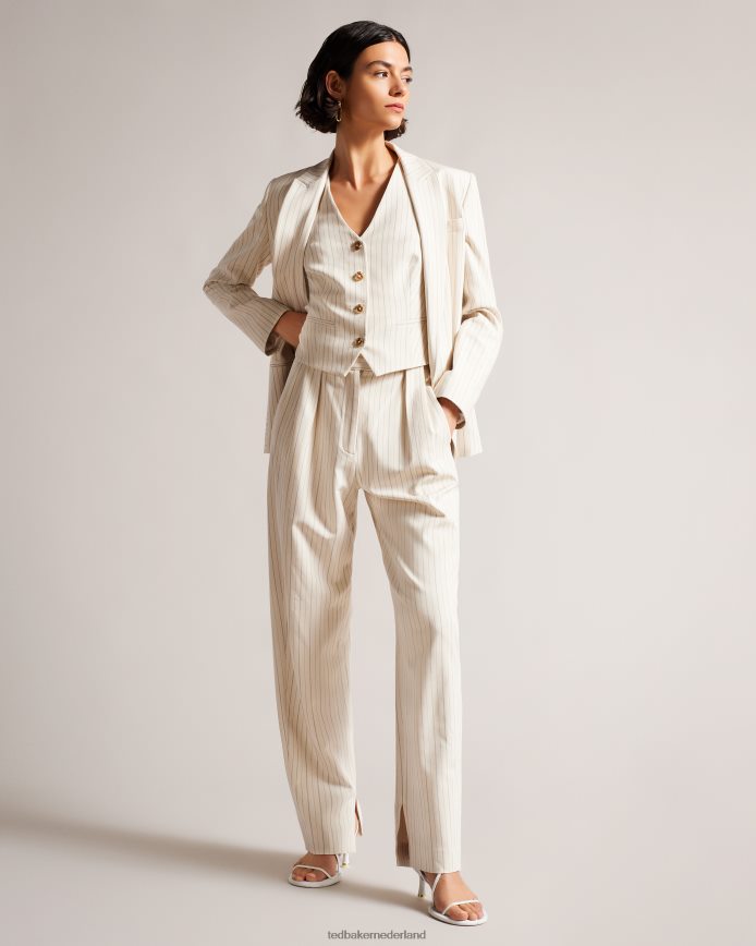 Ted Baker kllaraj getailleerd gilet met v-hals room kleding vrouwen 6R02N374