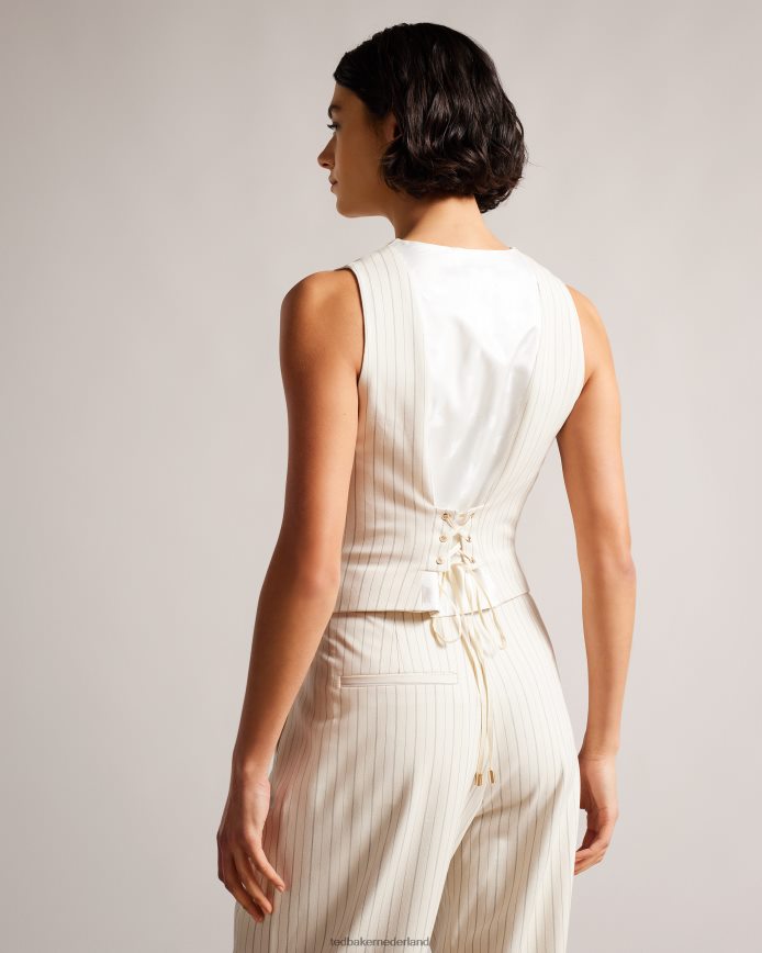 Ted Baker kllaraj getailleerd gilet met v-hals room kleding vrouwen 6R02N374