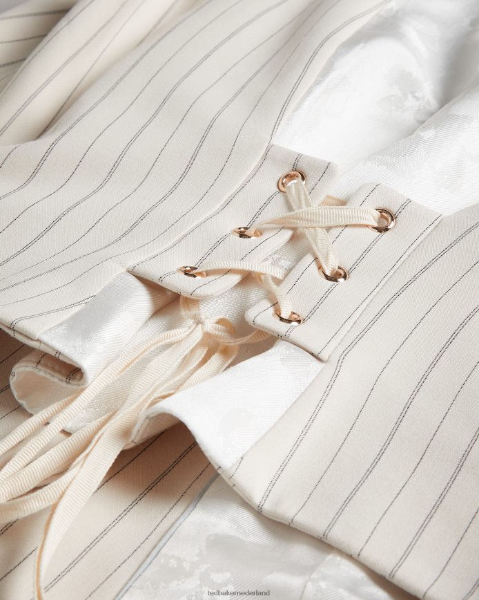 Ted Baker kllaraj getailleerd gilet met v-hals room kleding vrouwen 6R02N374