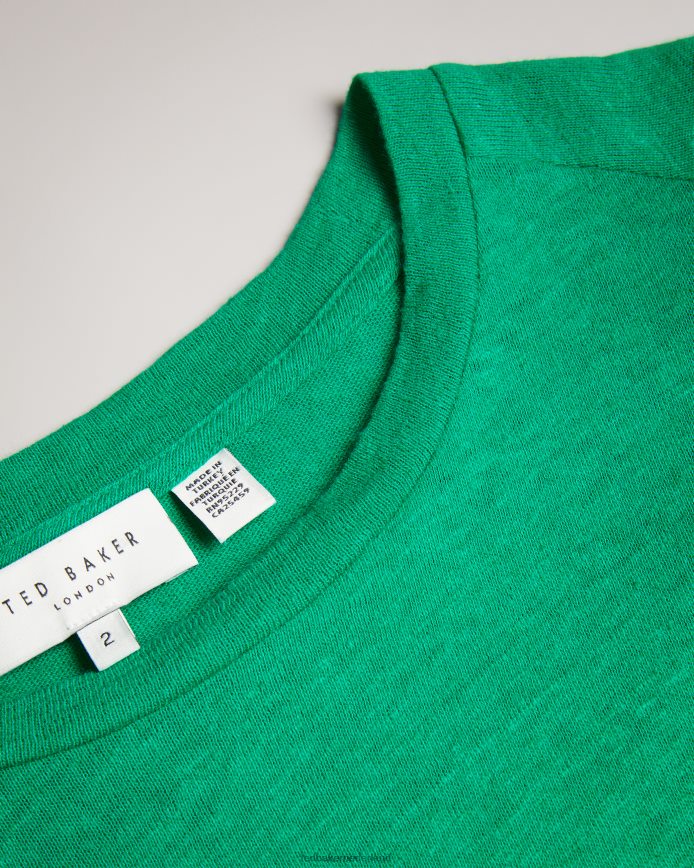 Ted Baker Hallenn T-shirt met ruches aan de mouwen groente kleding vrouwen 6R02N449