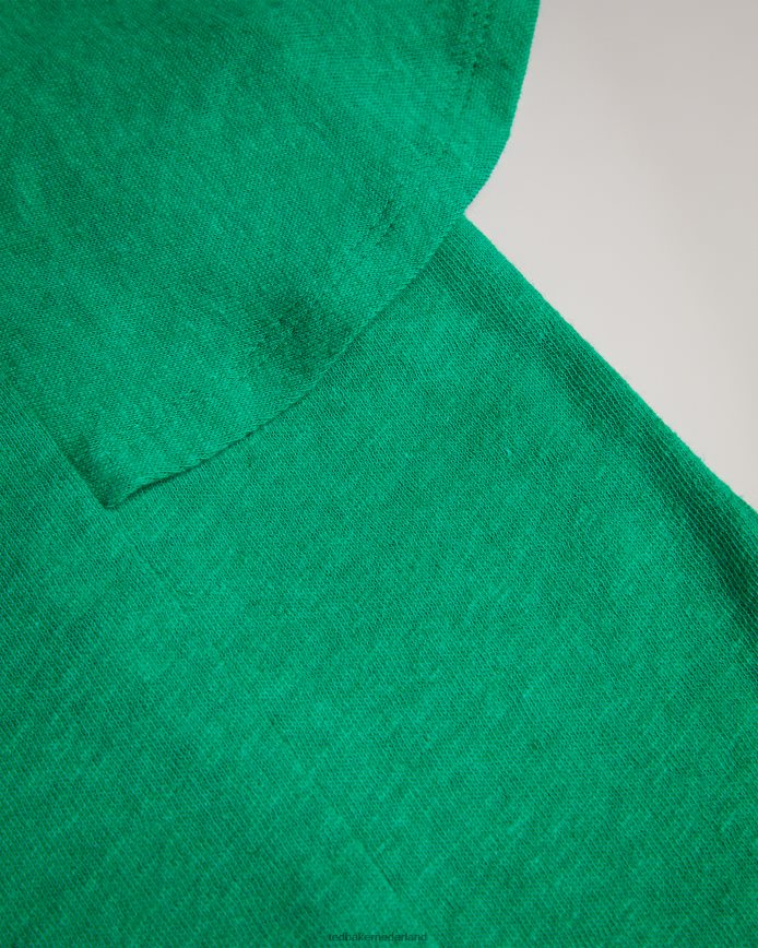 Ted Baker Hallenn T-shirt met ruches aan de mouwen groente kleding vrouwen 6R02N449