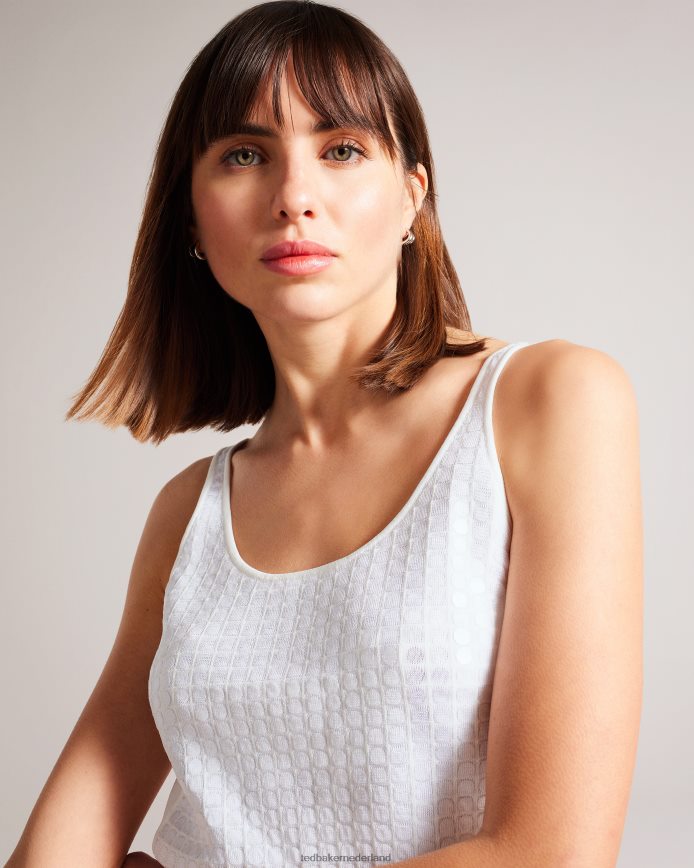 Ted Baker bobbiiy gebreid vest met paillettendetail wit kleding vrouwen 6R02N145