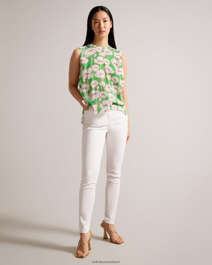 Ted Baker Kelany top met korte mouwen en schouderdetail groente kleding vrouwen 6R02N3