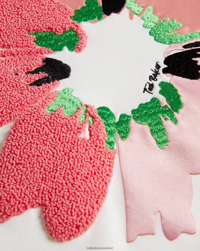 Ted Baker Marene grafische trui met getextureerde bloemen wit kleding vrouwen 6R02N265