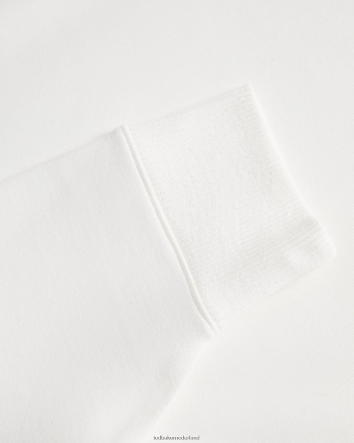 Ted Baker Marene grafische trui met getextureerde bloemen wit kleding vrouwen 6R02N265