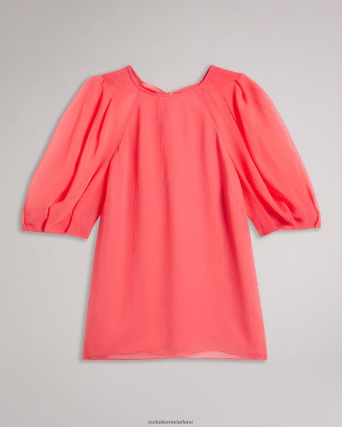 Ted Baker Nattelie boxy top met pofmouwen koraal kleding vrouwen 6R02N289
