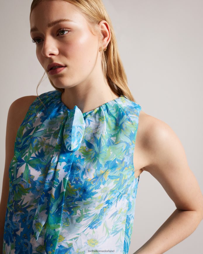 Ted Baker chaloté mouwloze bloementop met strikdetail wit kleding vrouwen 6R02N430