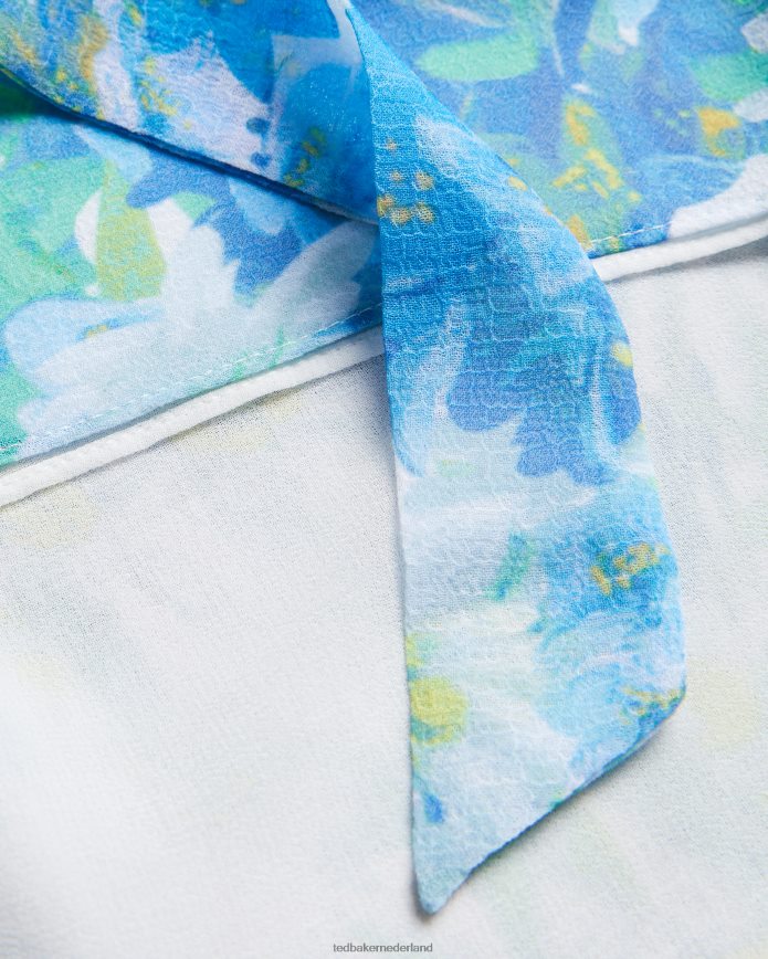 Ted Baker chaloté mouwloze bloementop met strikdetail wit kleding vrouwen 6R02N430