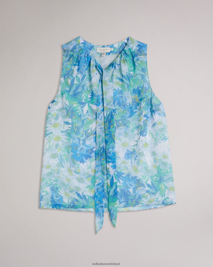 Ted Baker chaloté mouwloze bloementop met strikdetail wit kleding vrouwen 6R02N430