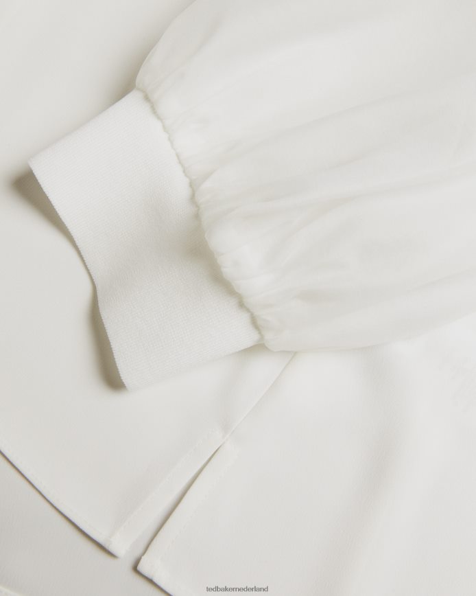 Ted Baker micaeli organza top met volumemouwen wit kleding vrouwen 6R02N134