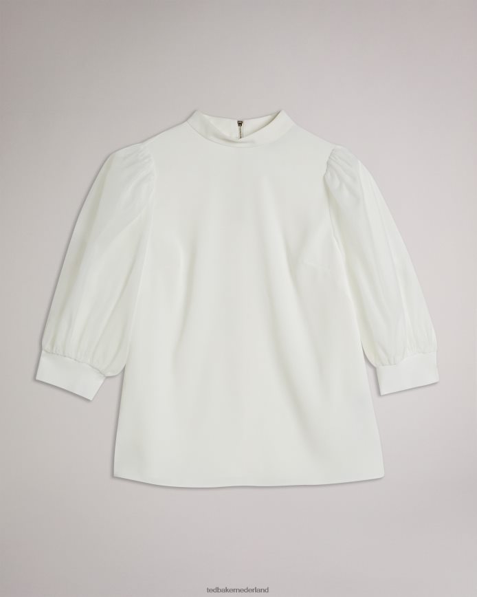 Ted Baker micaeli organza top met volumemouwen wit kleding vrouwen 6R02N134