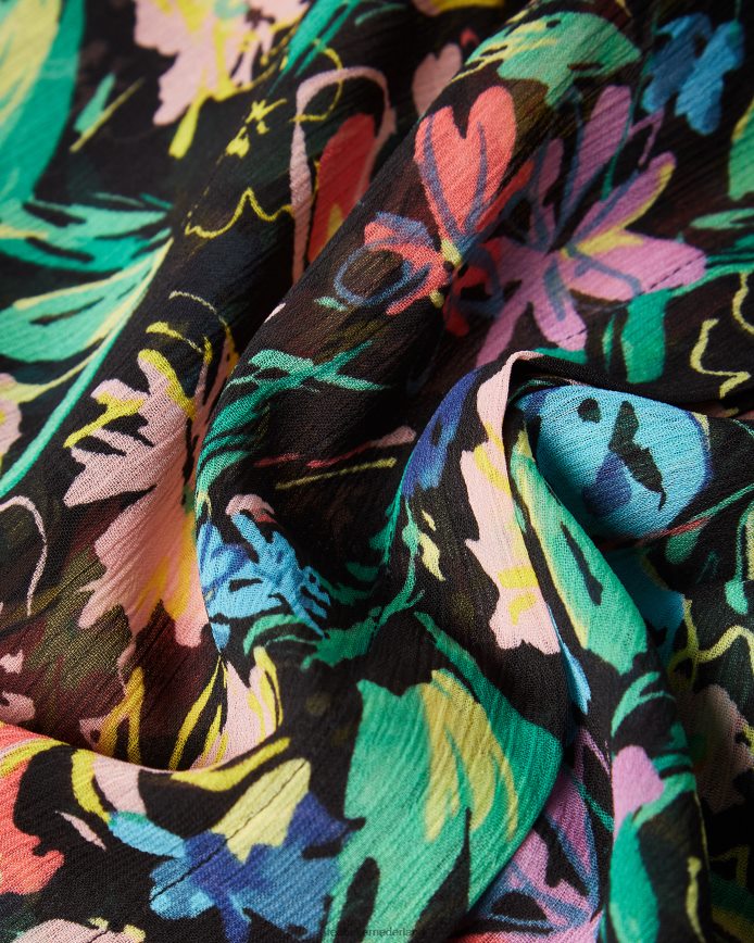 Ted Baker Carita blouse met ruches aan de mouwen zwart kleding vrouwen 6R02N599