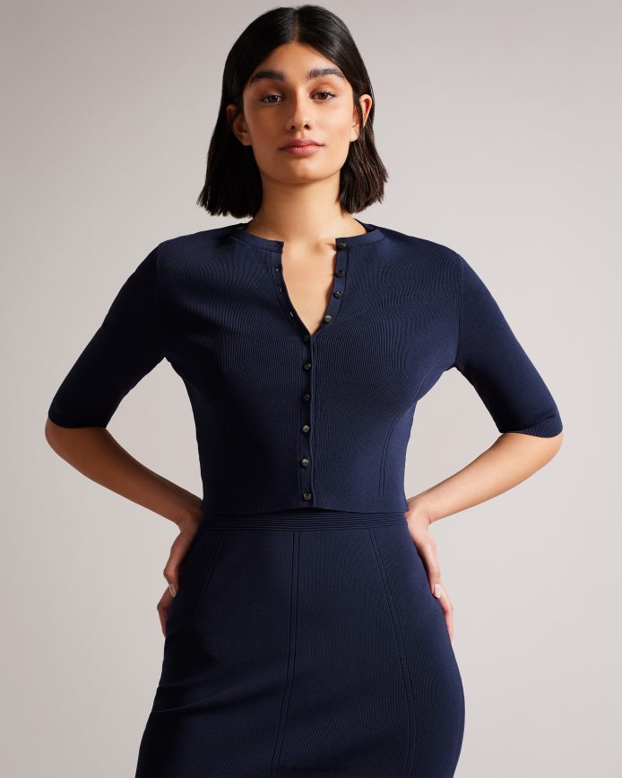 Ted Baker Perine rayon cropped vest marine kleding vrouwen 6R02N610