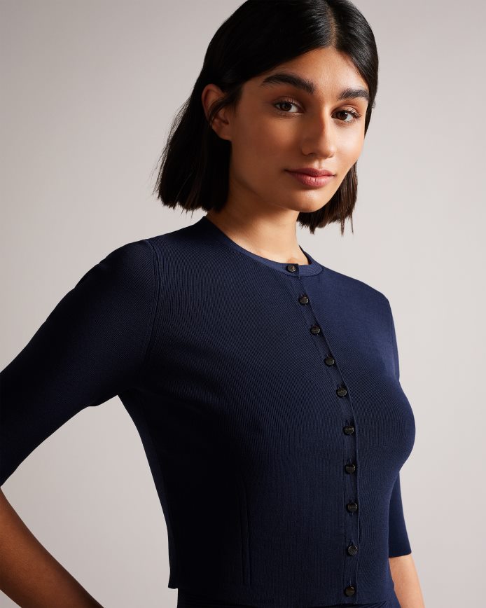 Ted Baker Perine rayon cropped vest marine kleding vrouwen 6R02N610