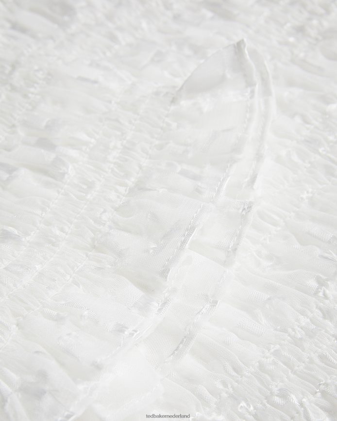 Ted Baker Tora gesmokte top met korte mouwen wit kleding vrouwen 6R02N593