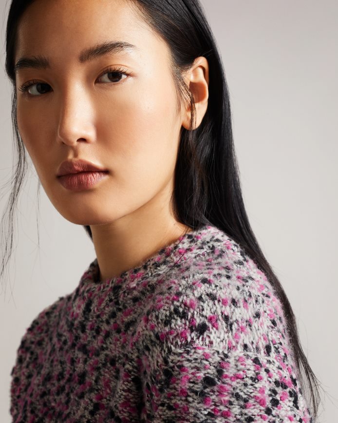 Ted Baker bbetsy technische cropped trui donker roze kleding vrouwen 6R02N588