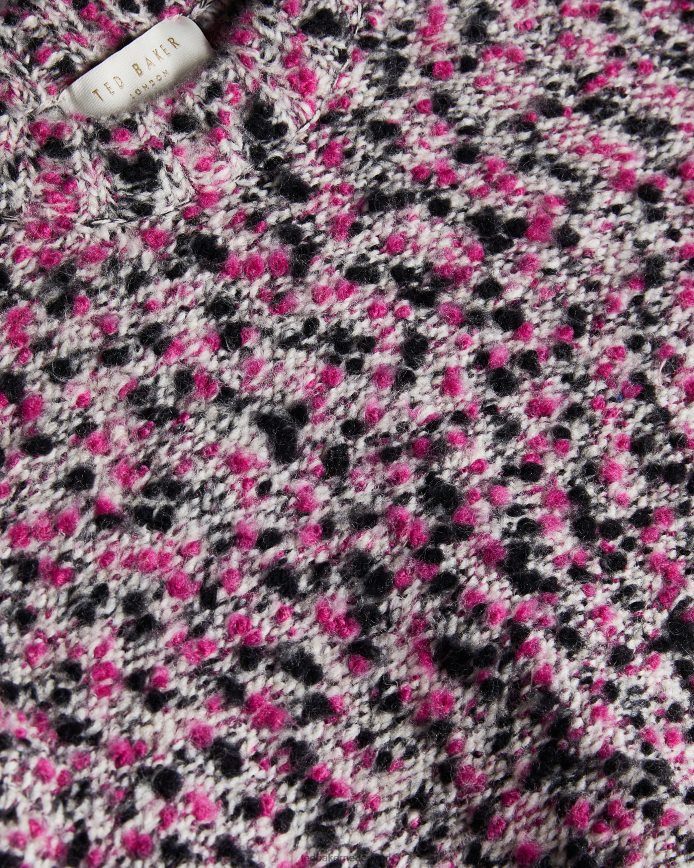 Ted Baker bbetsy technische cropped trui donker roze kleding vrouwen 6R02N588