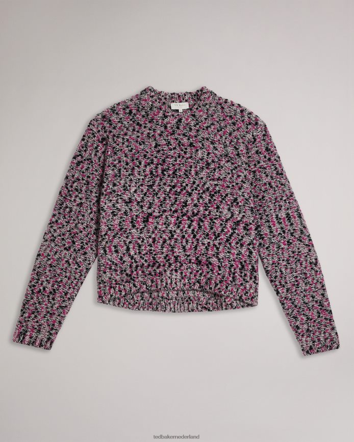 Ted Baker bbetsy technische cropped trui donker roze kleding vrouwen 6R02N588