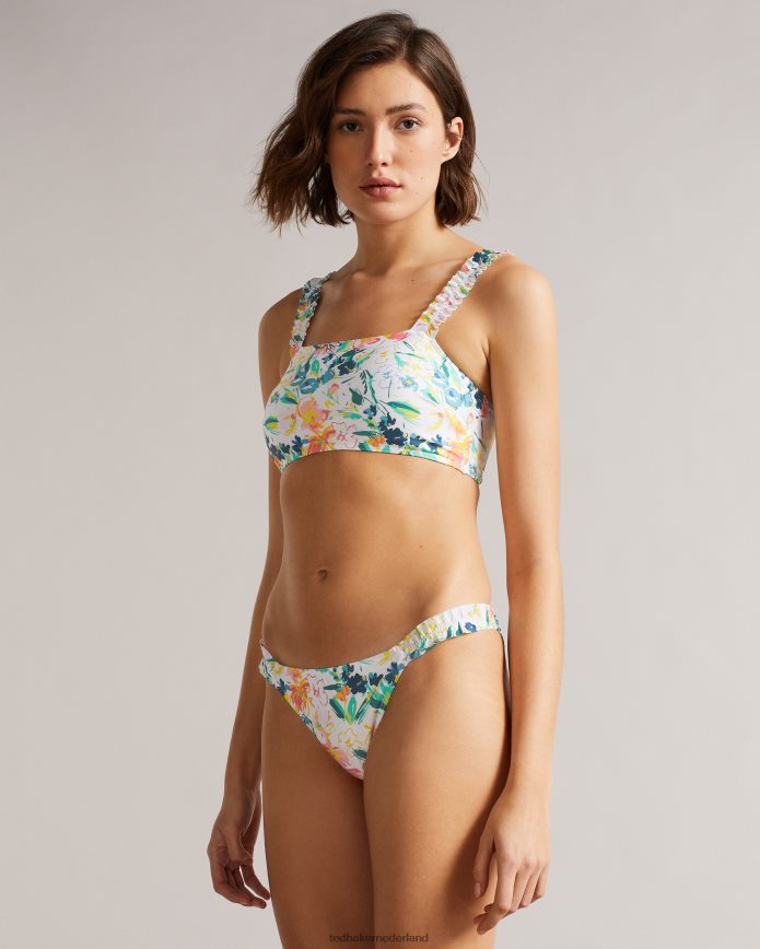 Ted Baker malray bikinitop met gebloemde ruches wit kleding vrouwen 6R02N620