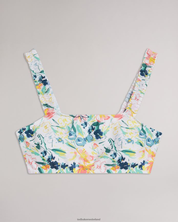Ted Baker malray bikinitop met gebloemde ruches wit kleding vrouwen 6R02N620