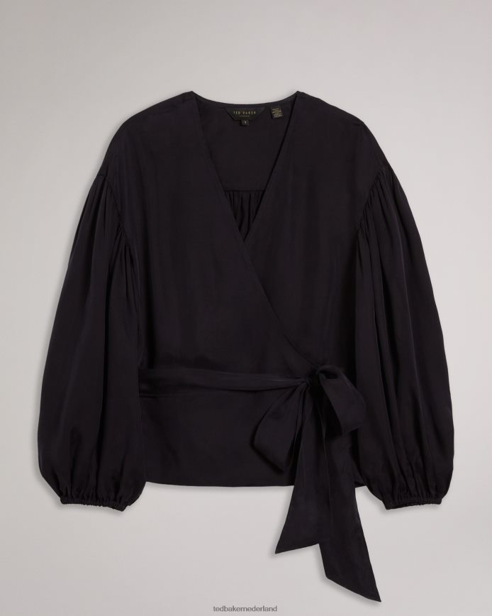 Ted Baker ralda wikkeltop met blouson volledige mouw marine kleding vrouwen 6R02N568