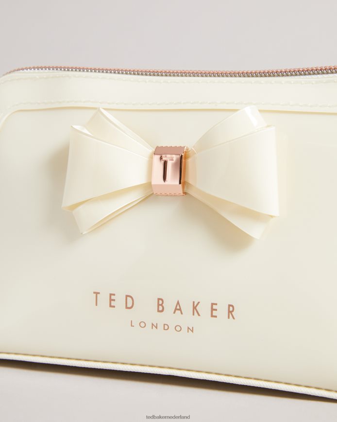 Ted Baker Aimee make-uptasje met gebogen strik ivoor Tassen vrouwen 6R02N1169