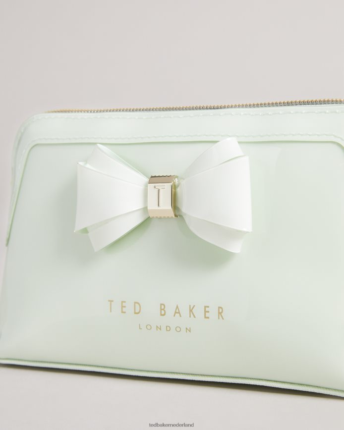 Ted Baker Aimee make-uptasje met gebogen strik pl-groen Tassen vrouwen 6R02N1172